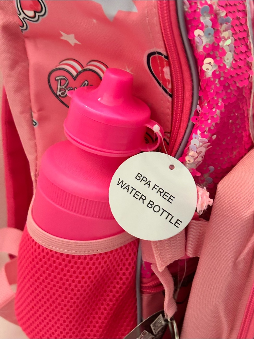 Barbie Pink Kids 5 piece Backpack with lunchbox, and water bottle NWT - Picture 5 of 12